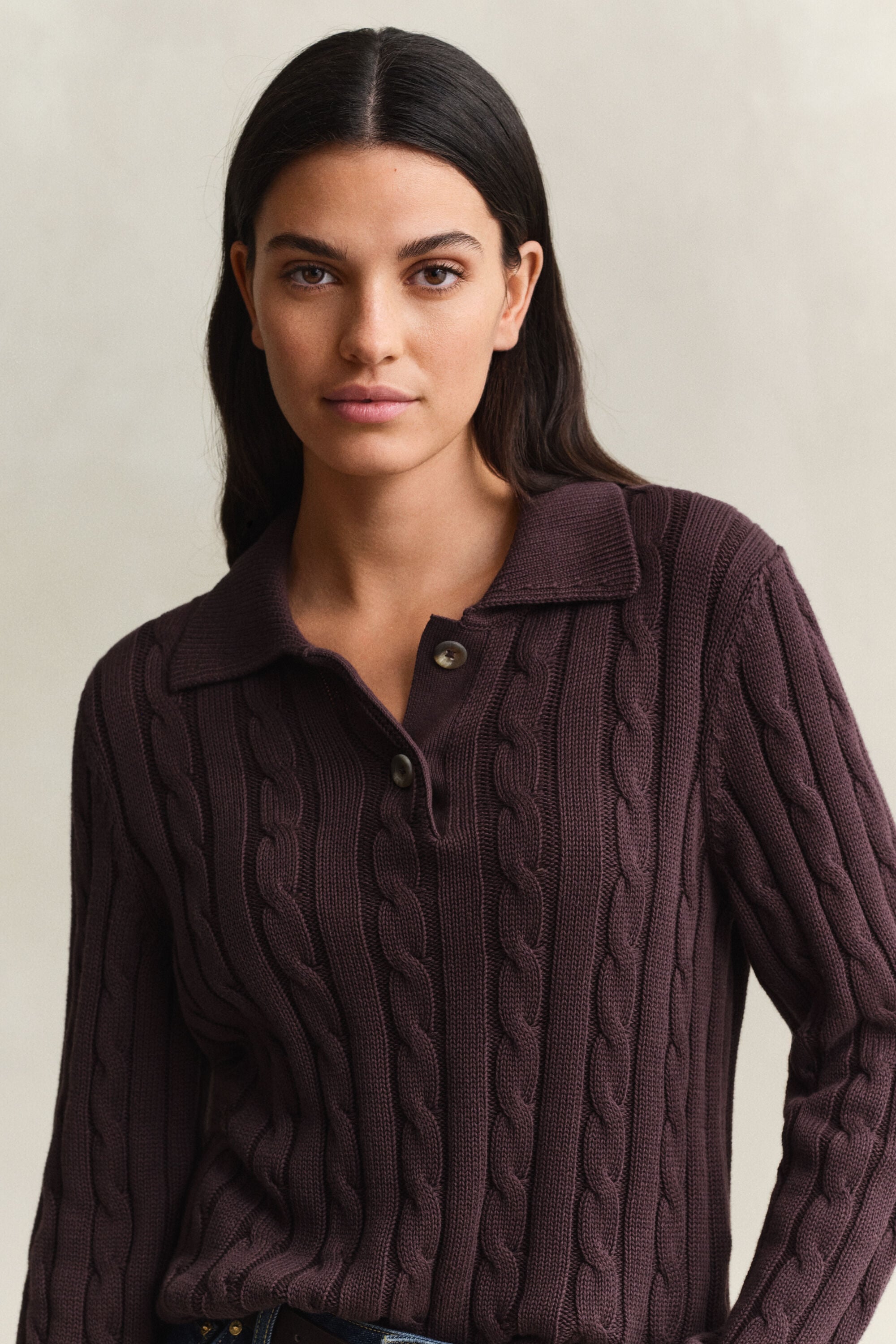 Maglia a trecce in cotone