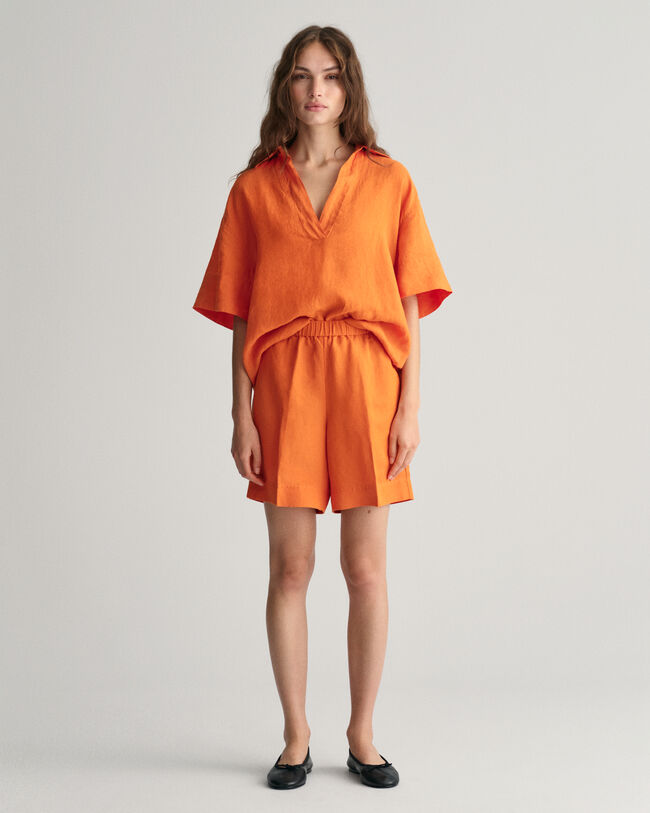 Pantaloncini Pull-on in misto lino relaxed fit