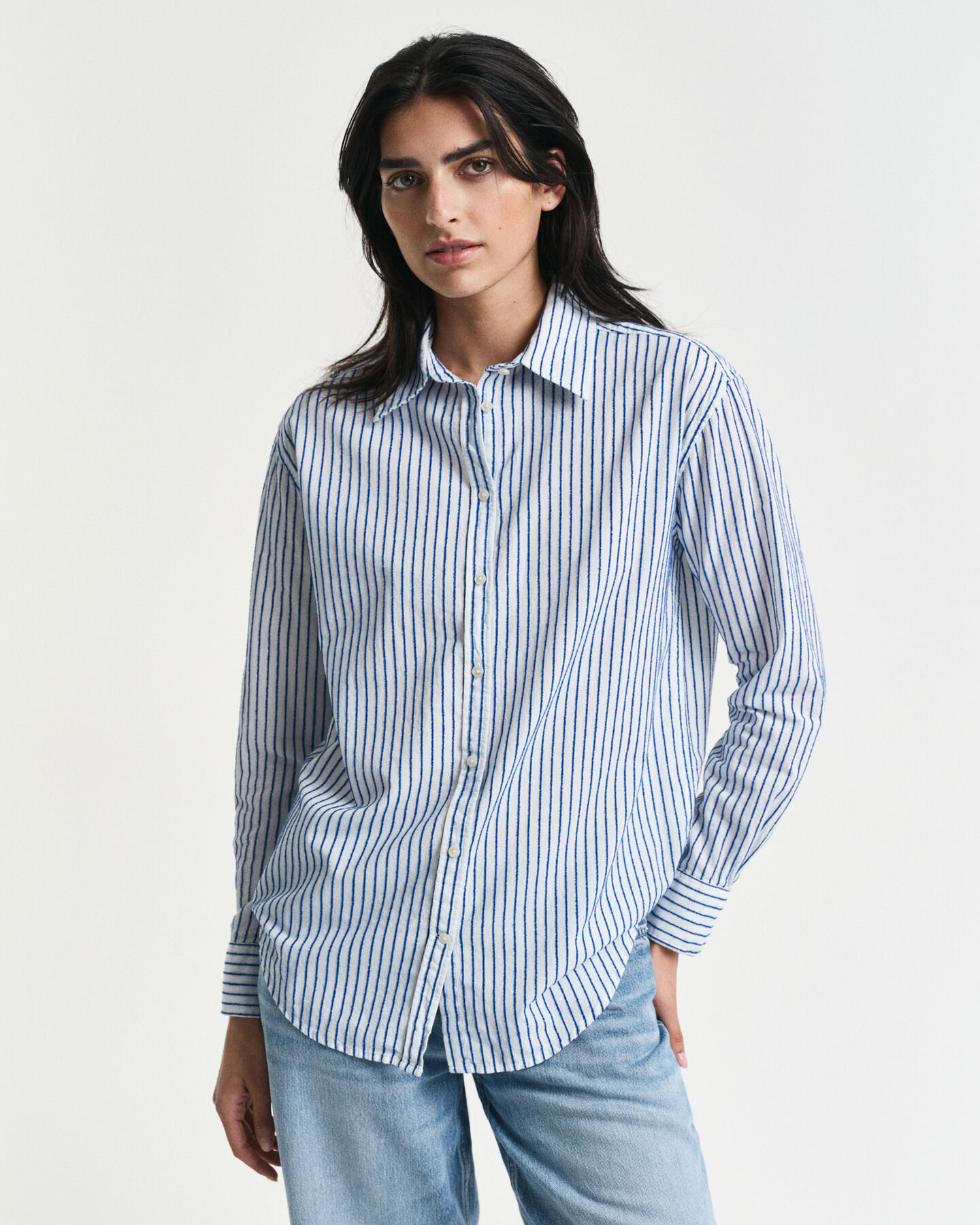 Camicia testurizzata a righe relaxed fit