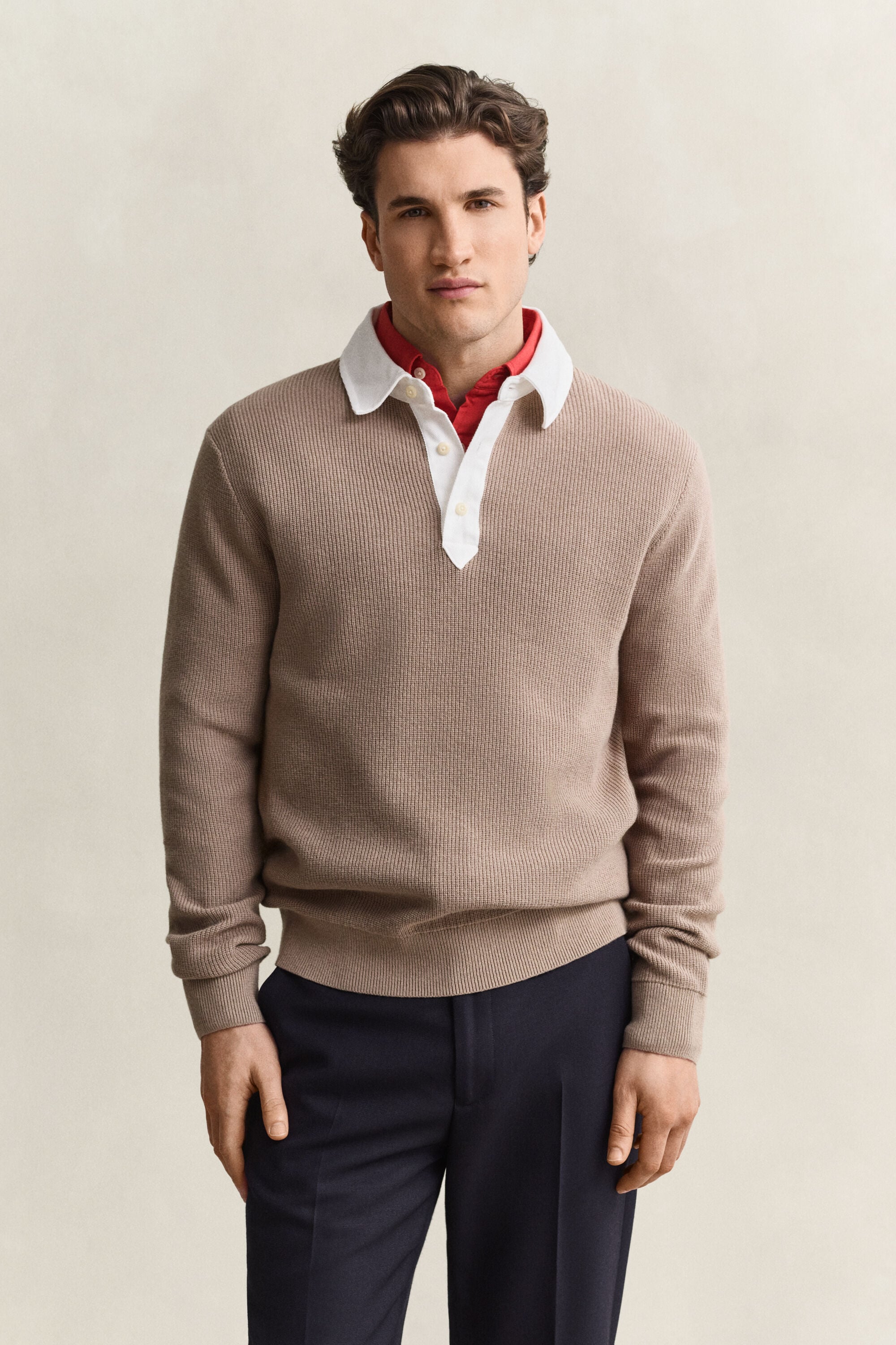 Rugger in cotone e lana merino
