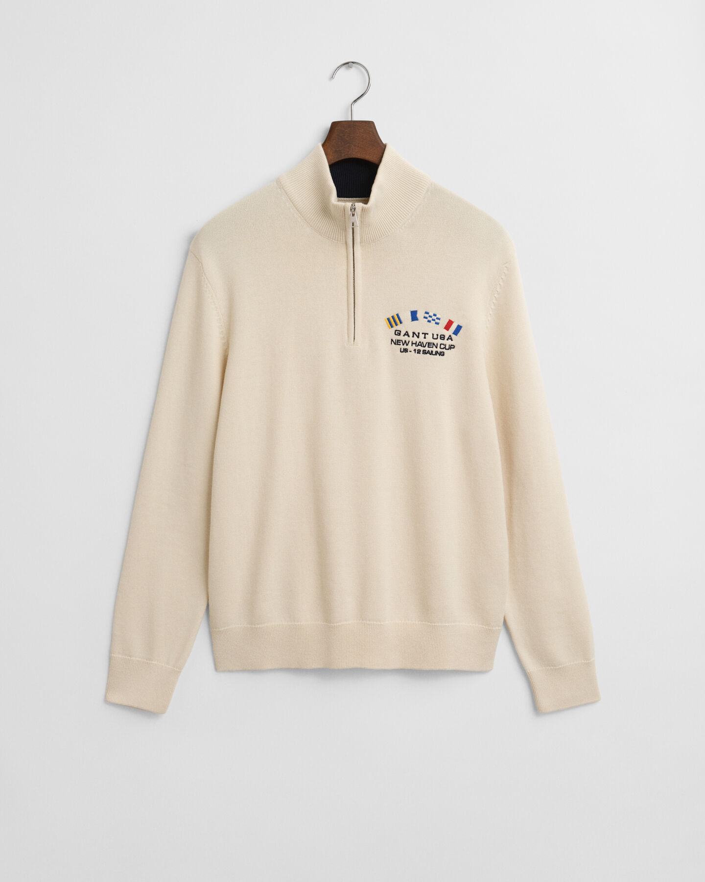 Maglia con zip corta Nautical e bandiere