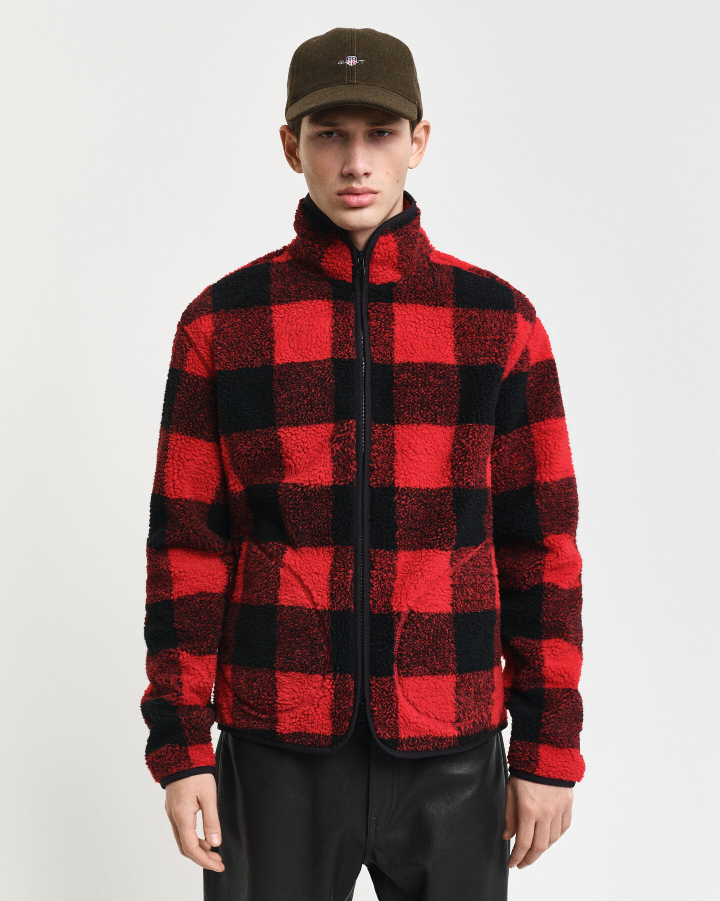 Giacca in pile a quadri