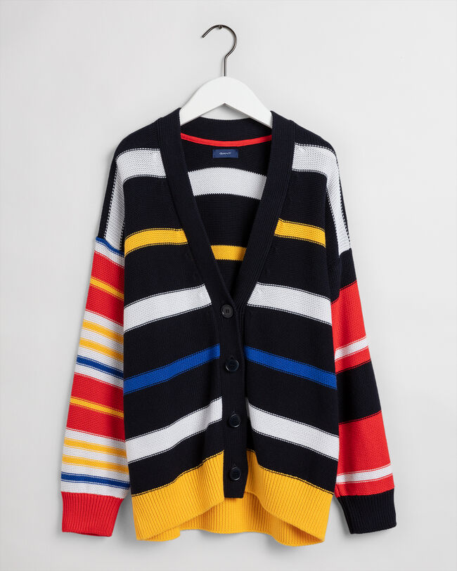 Cardigan a righe multicolore