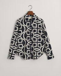 Camicia in misto cotone-seta con stampa Monogram regular fit