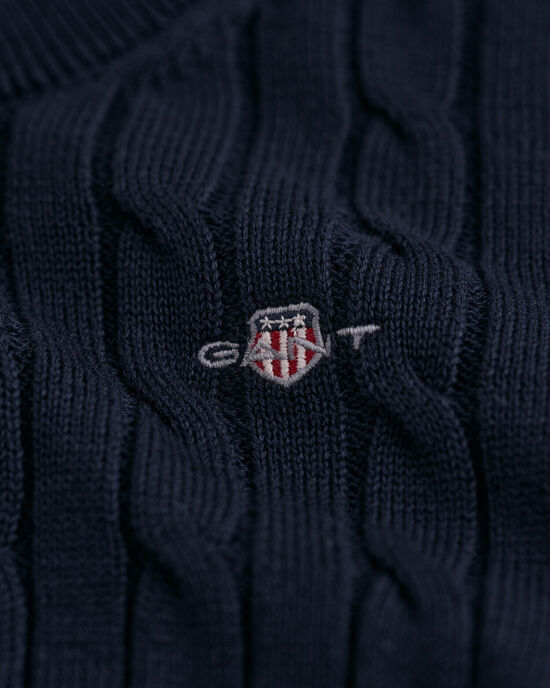 Maglia girocollo in cotone a trecce Shield Kids