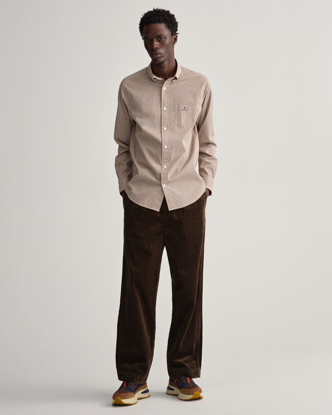 Camicia in popeline a quadretti regular fit