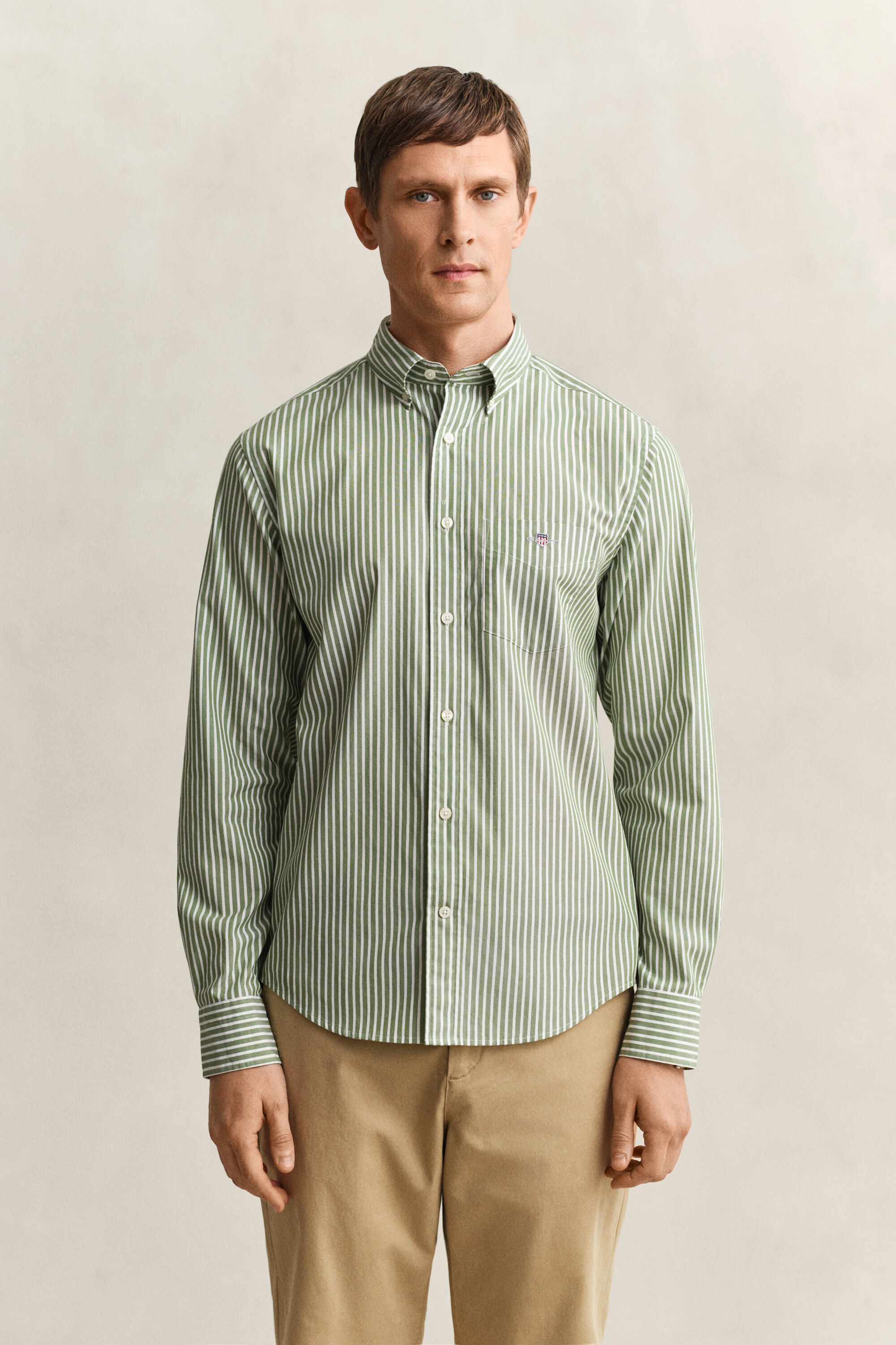 Camicia classica in popeline a righe