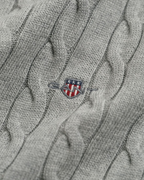 Maglia a collo alto in cotone a trecce