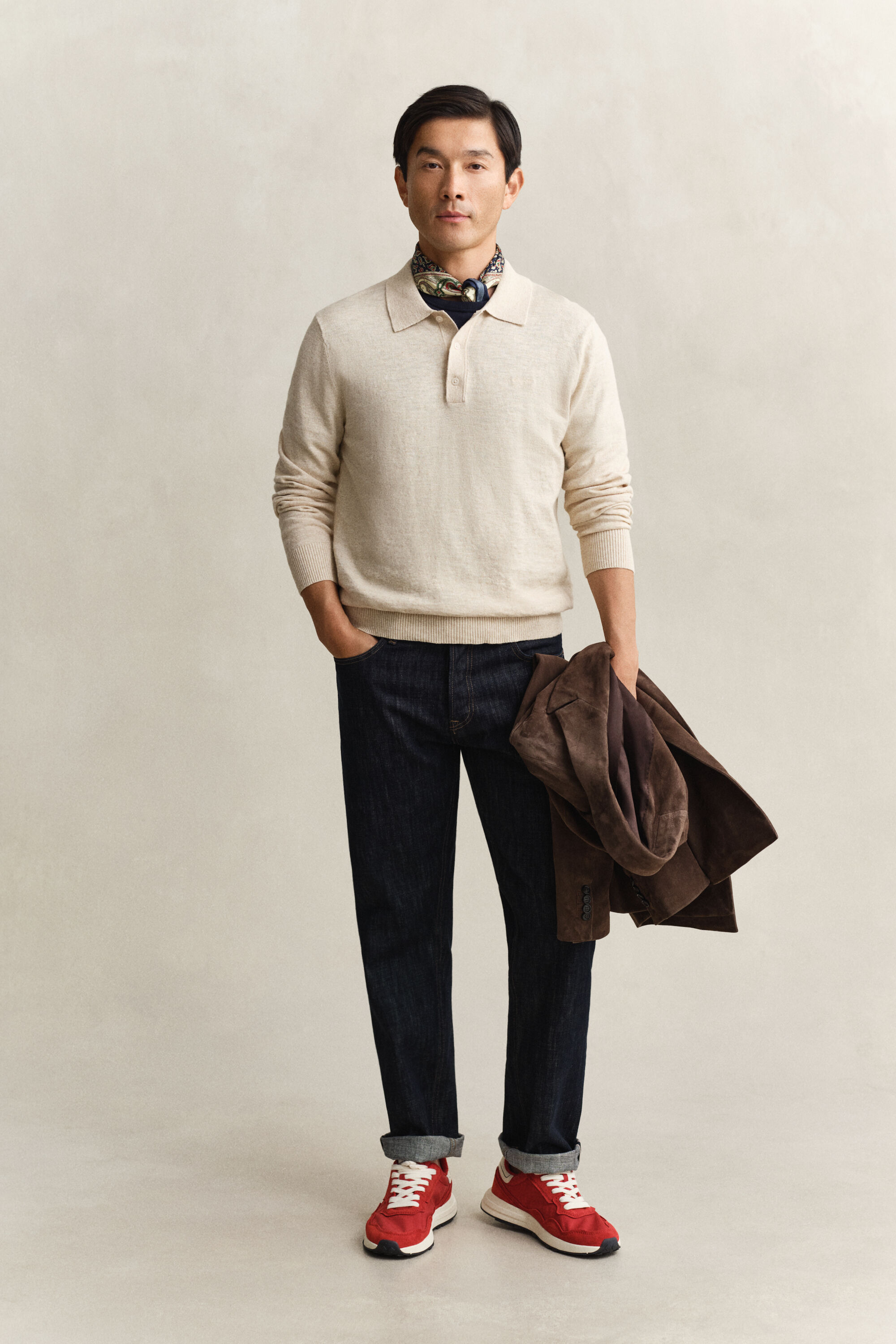 Polo in cotone fiammato mélange