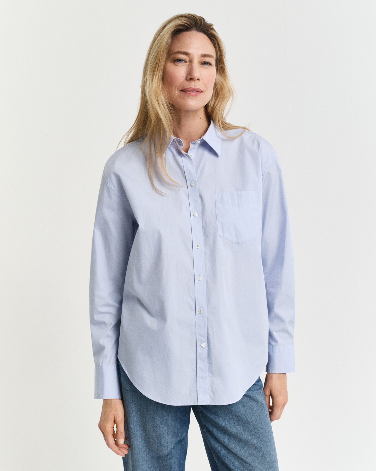 Camicia classica in popeline relaxed fit
