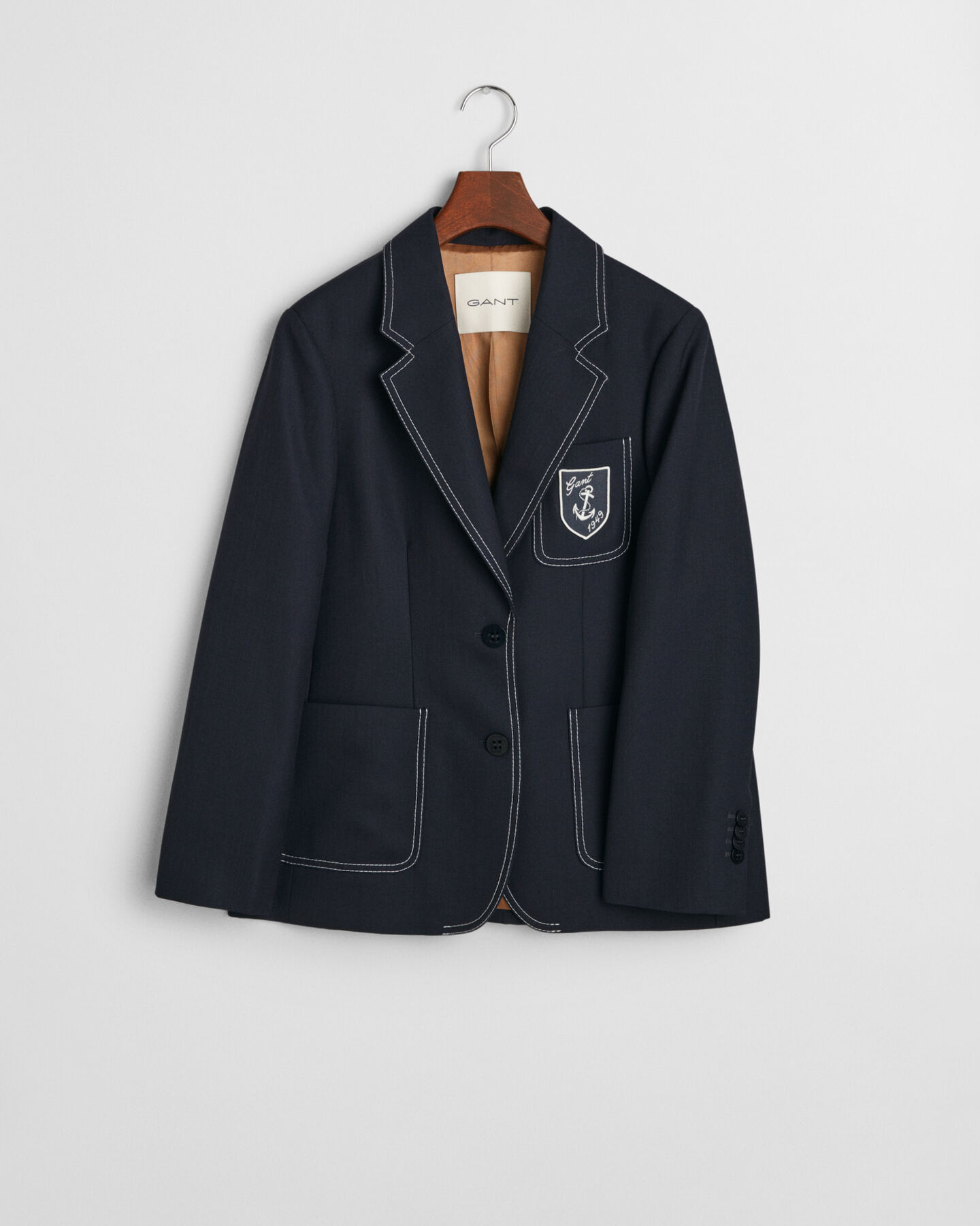 Blazer con ricamo in filo a contrasto