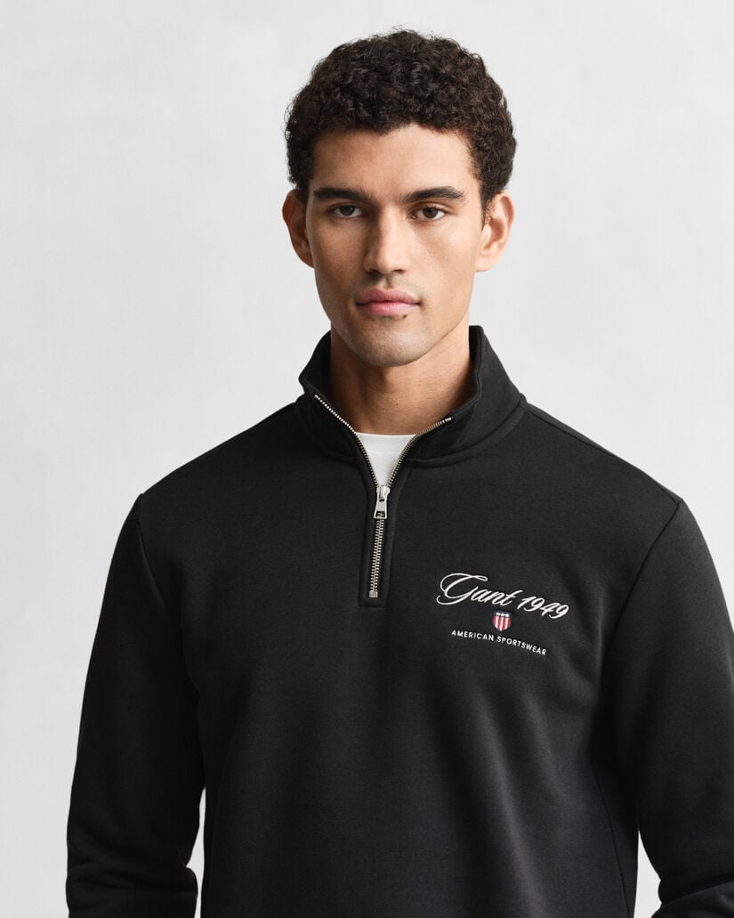 Felpa Graphic con zip corta