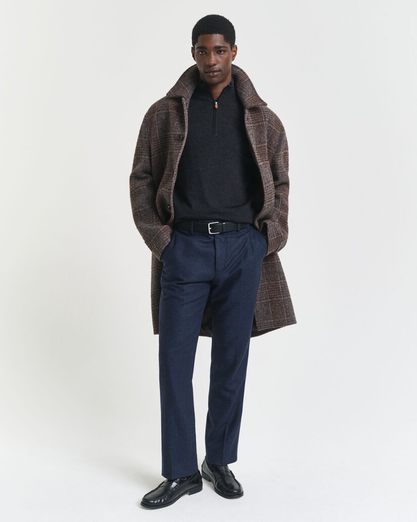 Maglia con zip corta in finissima lana merino