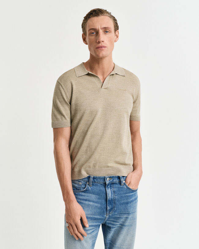 Maglia polo a maniche corte effetto sbiadito