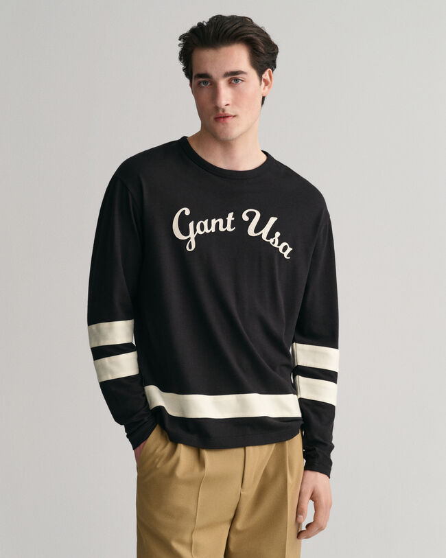 T-shirt Script Graphic a maniche lunghe