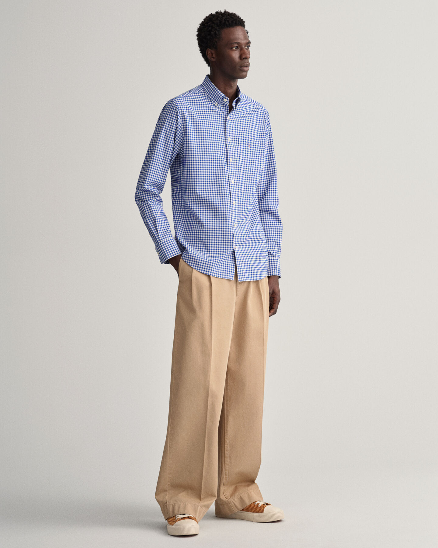 Camicia in broadcloth a quadri percalle regular fit