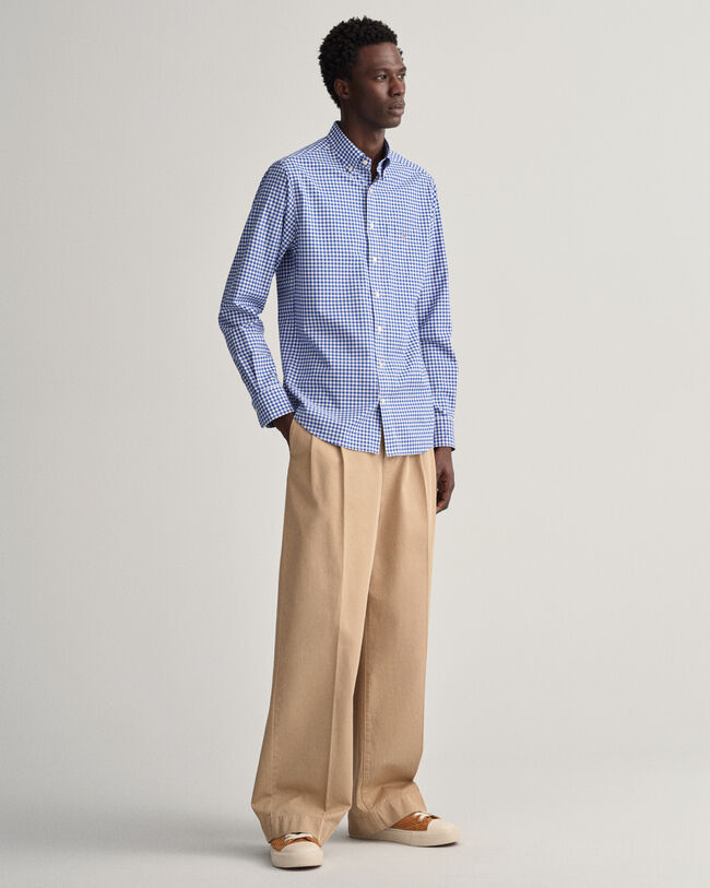 Camicia in broadcloth a quadri percalle regular fit