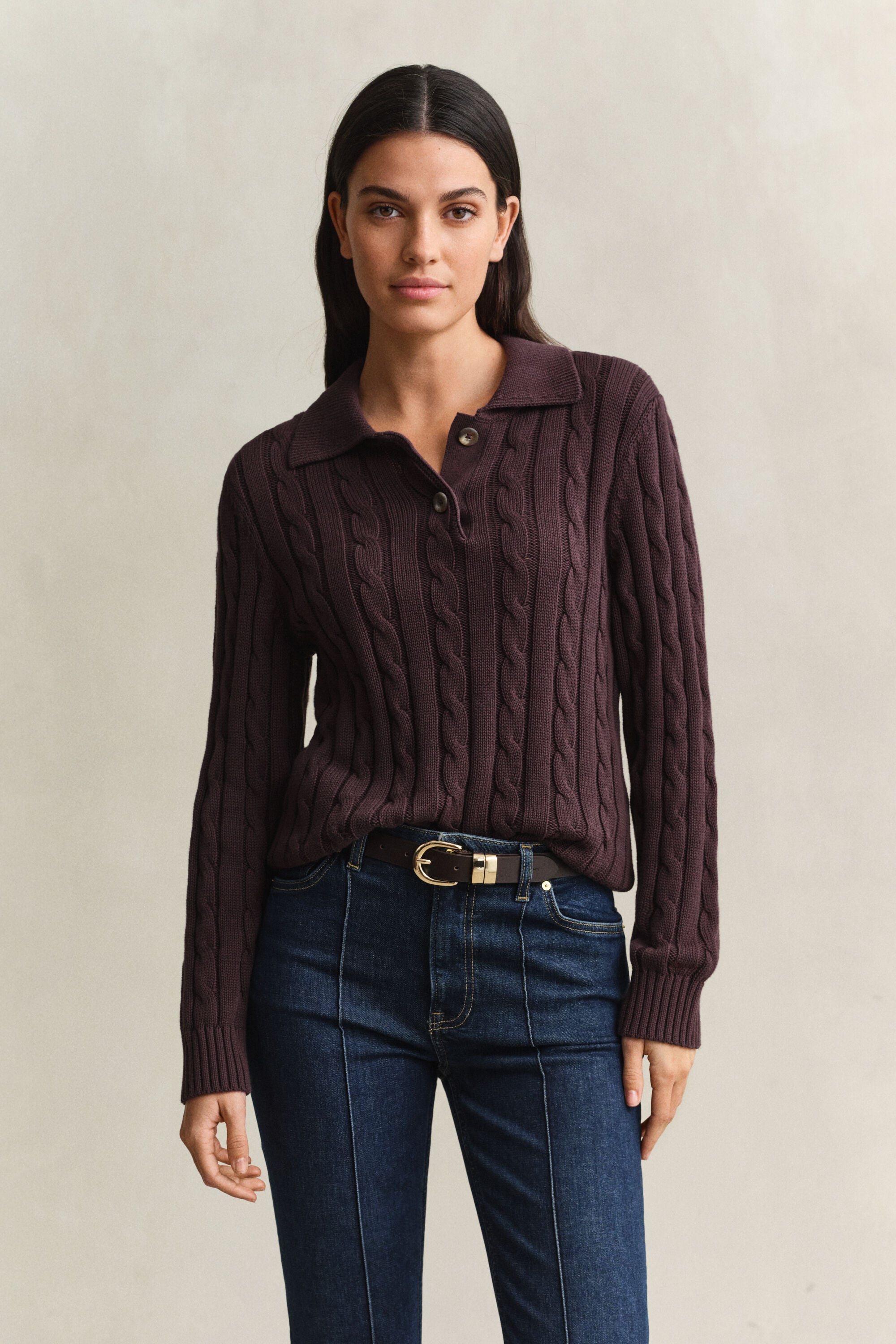 Maglia a trecce in cotone