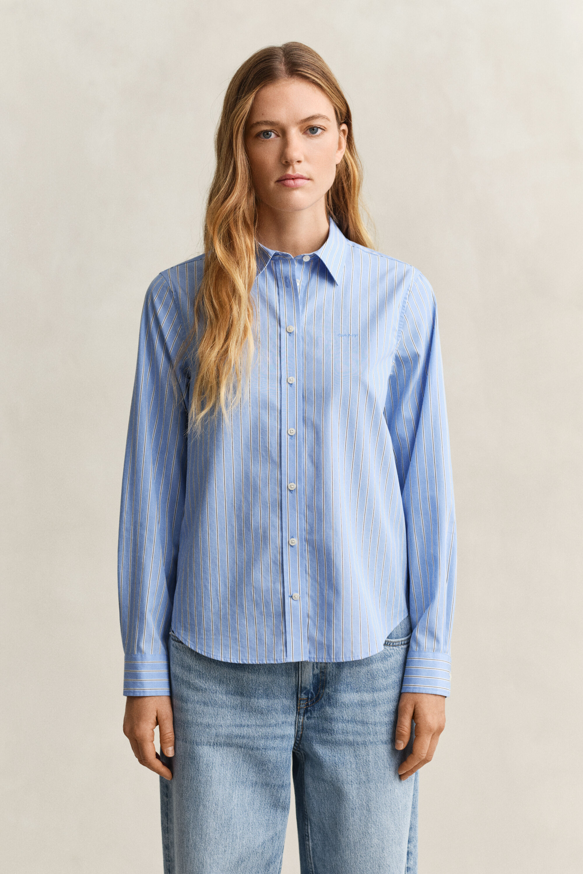 Camicia classica in popeline a righe regular fit