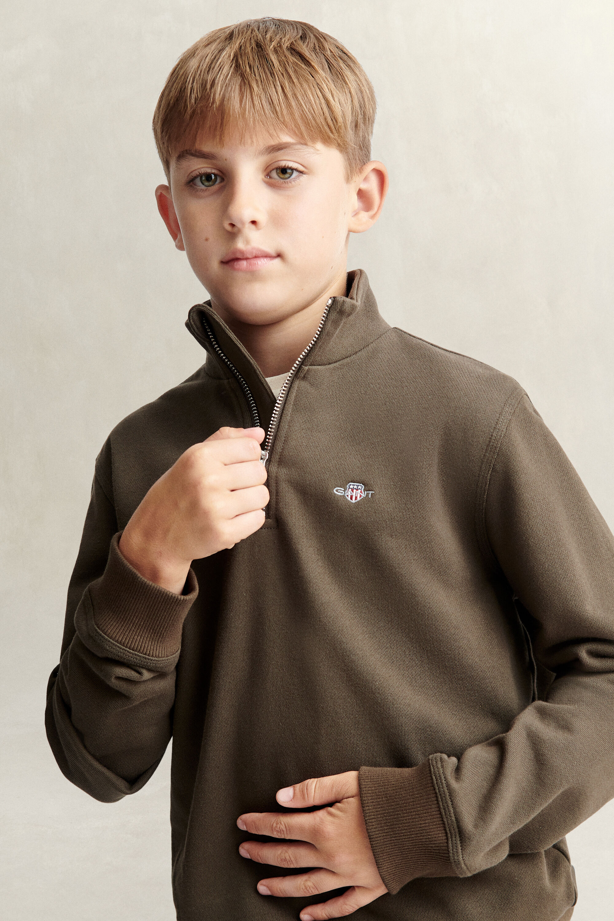 Felpa Shield con zip corta Teen Boys