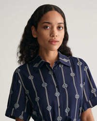 Abito chemisier a maniche corte con stampa