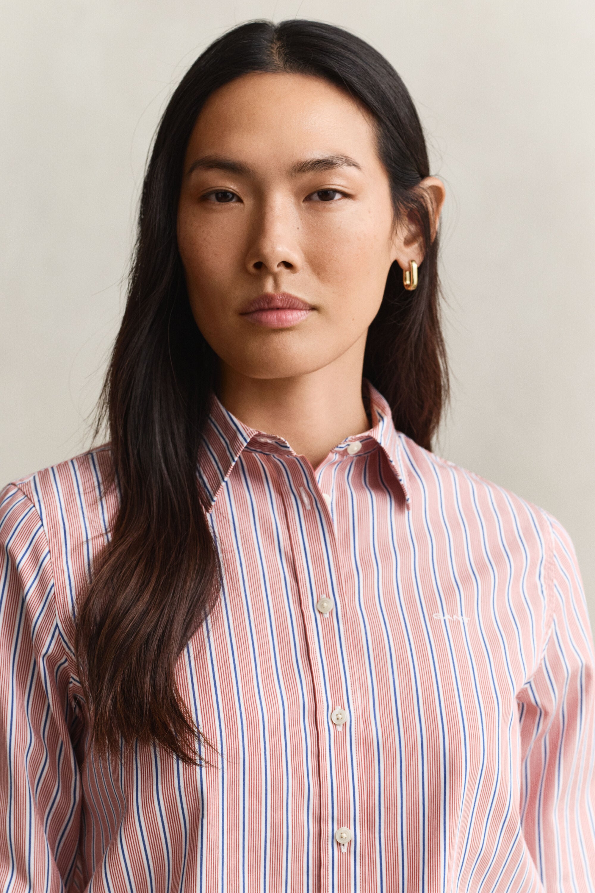 Camicia classica in popeline a righe regular fit