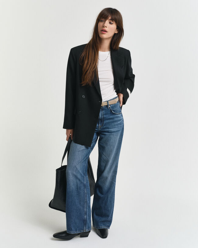 Blazer doppiopetto in misto lana relaxed fit