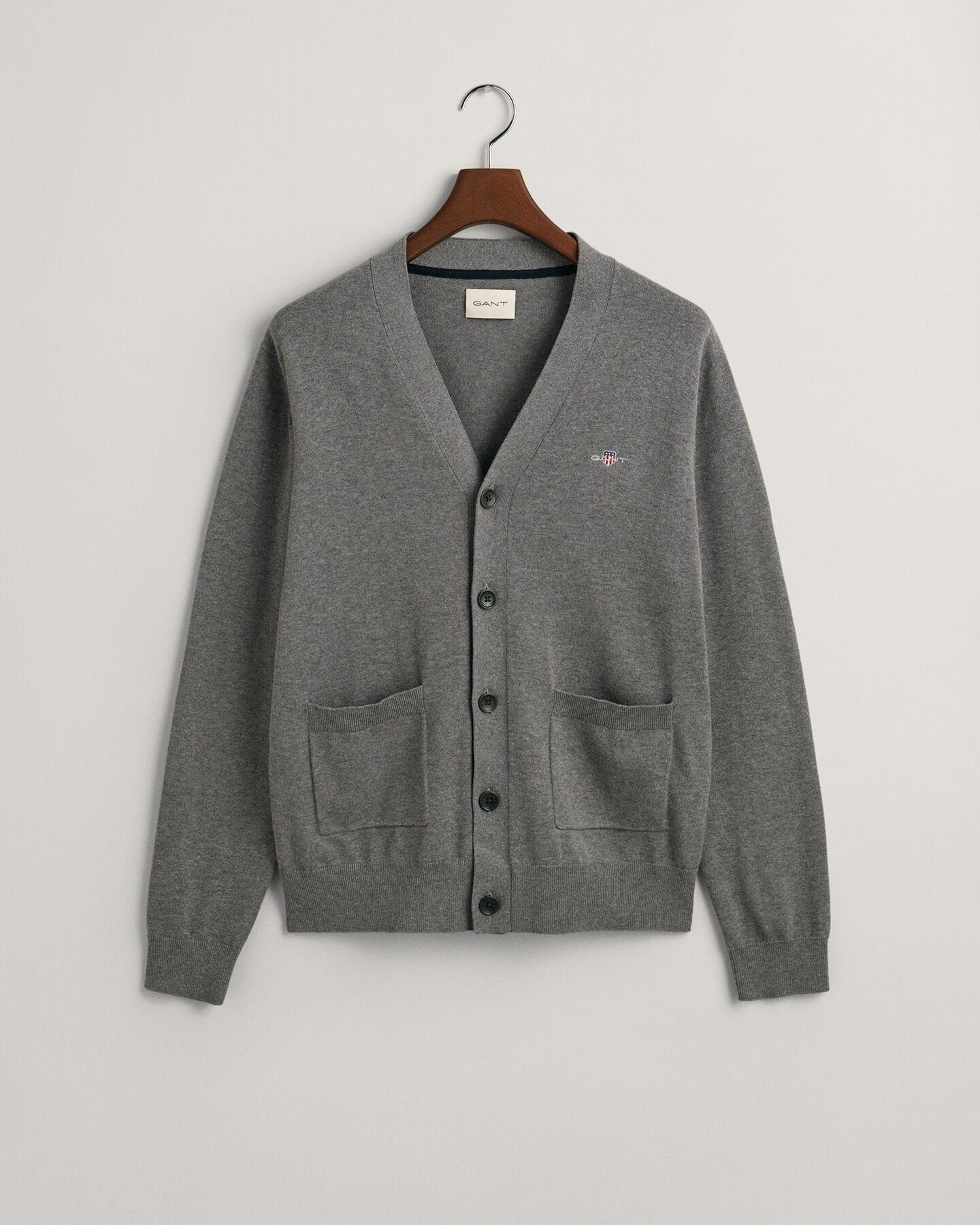 Cardigan in cotone classico con scollo a V