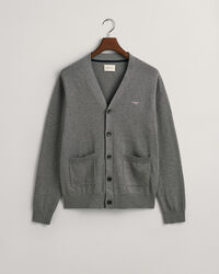 Cardigan in cotone classico con scollo a V