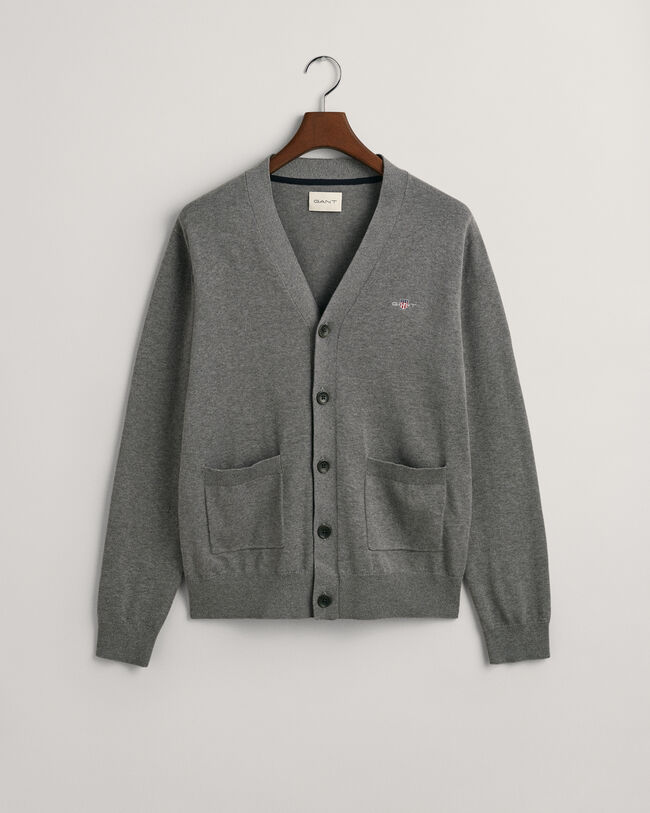 Cardigan in cotone classico con scollo a V