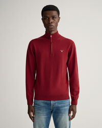 Maglia in lana d'agnello extrafine con zip corta