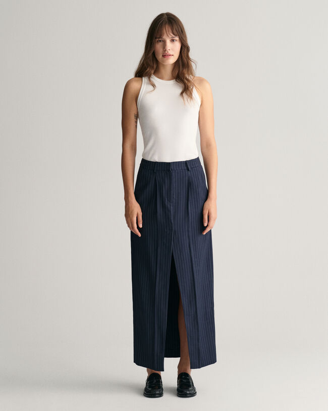 Gonna lunga gessata con pinces