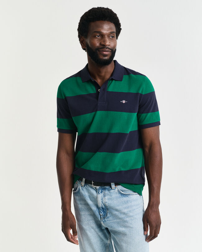 Polo in piqué colour block