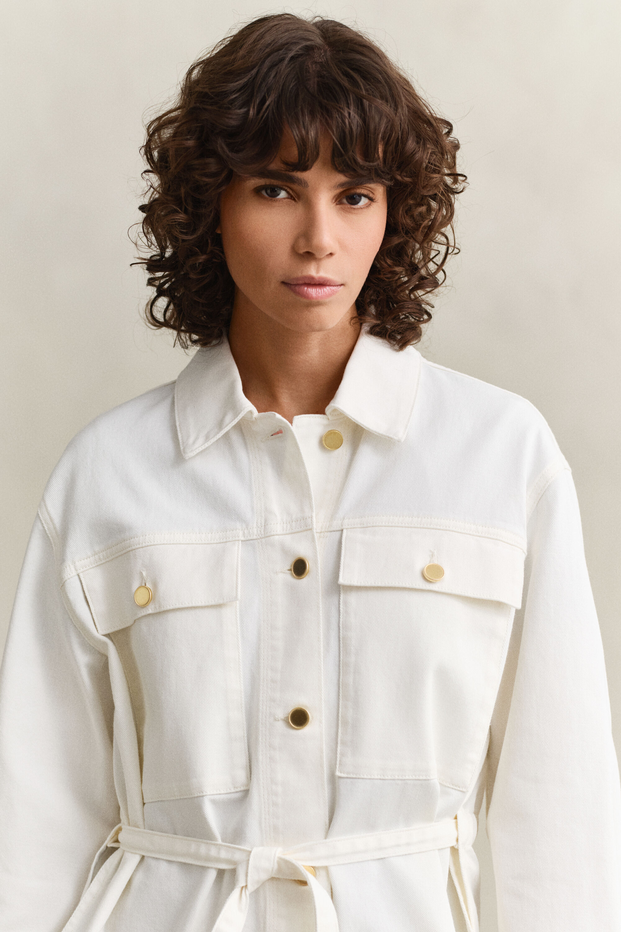 Giacca in denim con laccetti