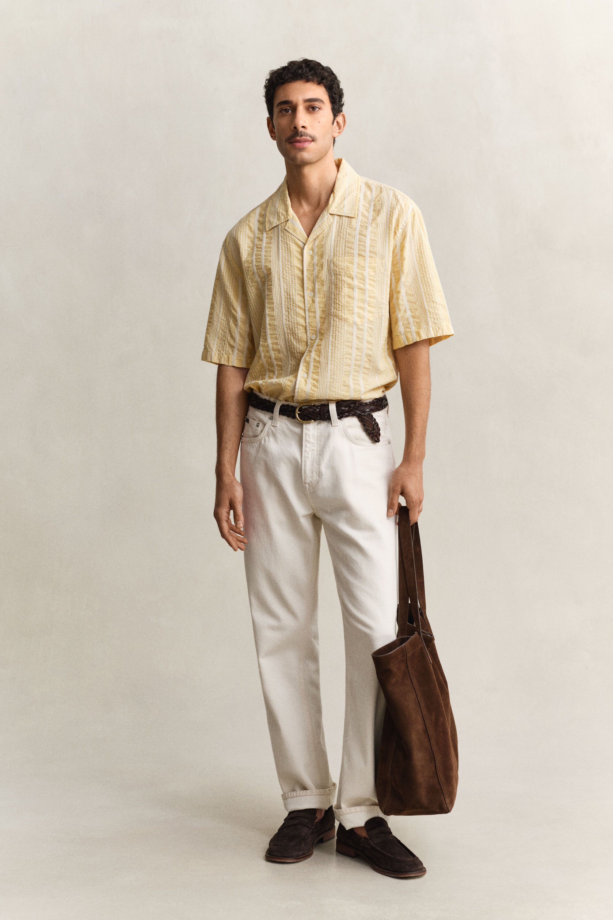 Camicia a maniche corte in seersucker