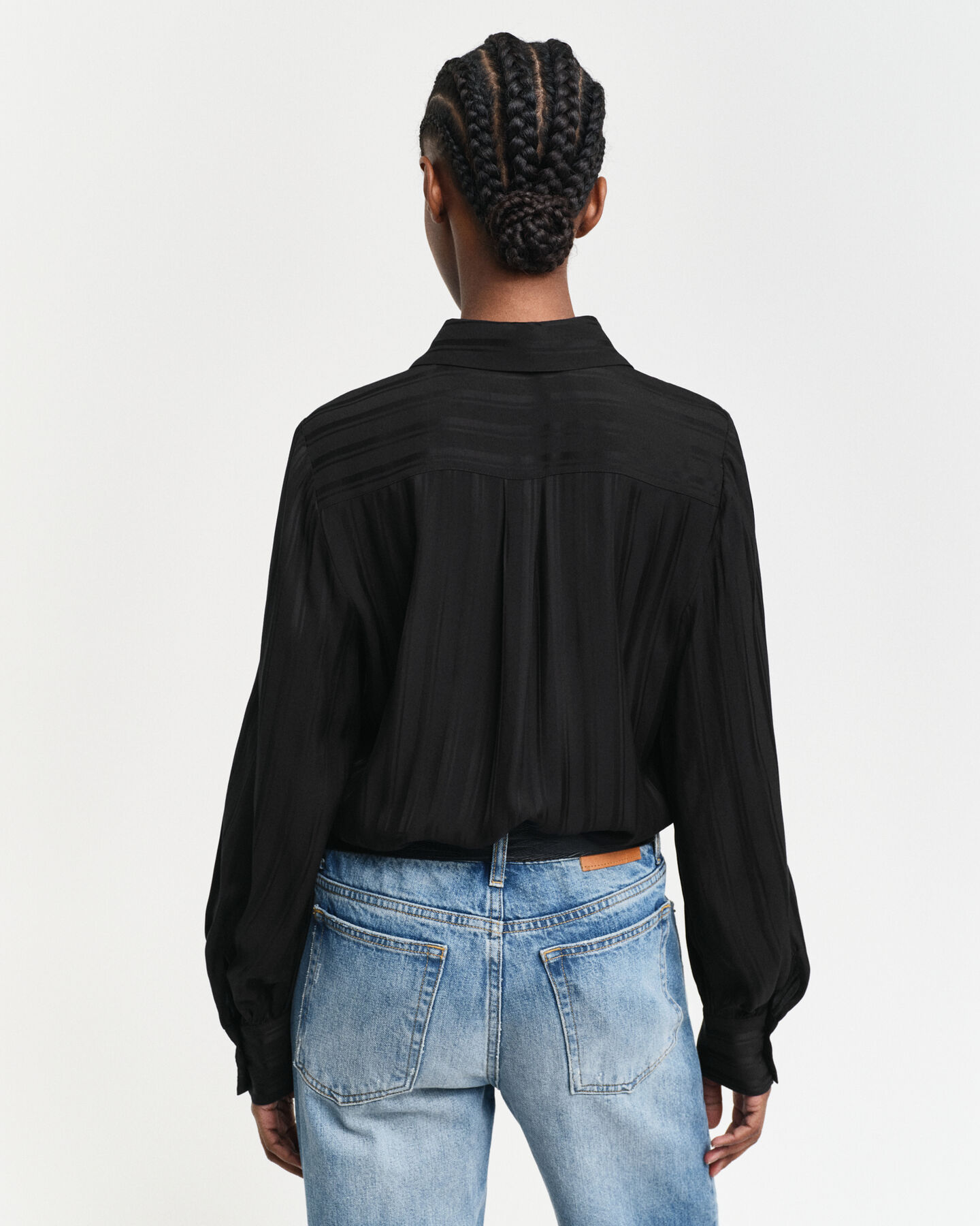 Camicia in raso a righe regular fit