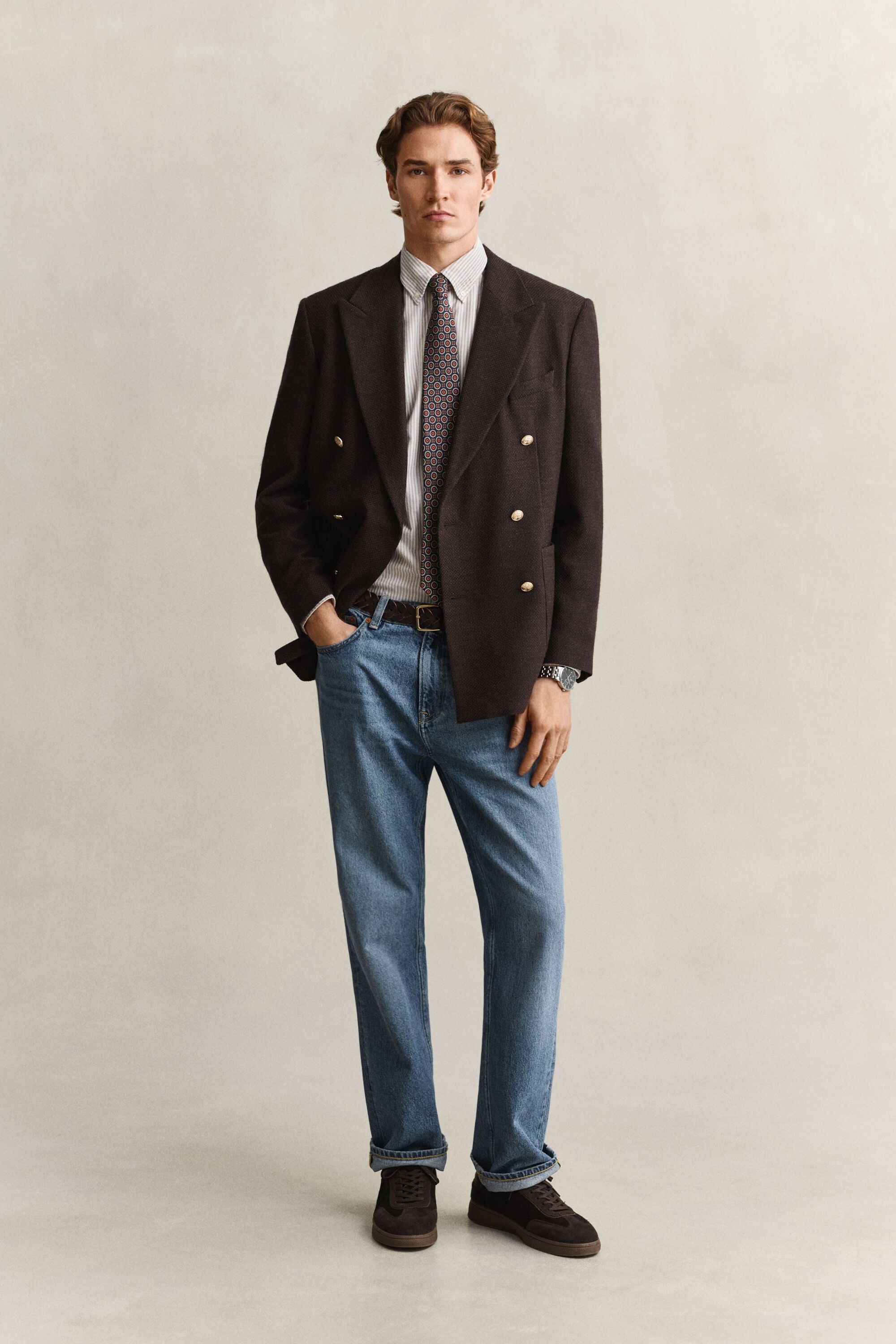Camicia Oxford classica a righe Banker