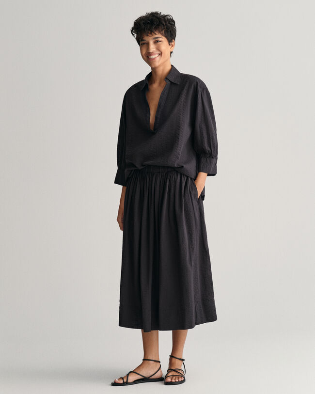 Gonna pull-on a righe Seersucker