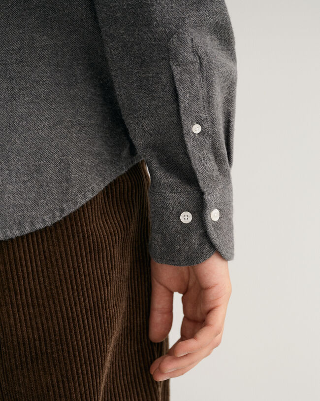 Camicia in tessuto a spina di pesce regular fit