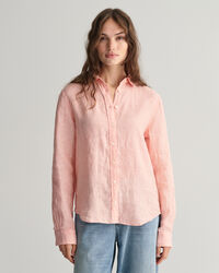 Camicia di lino a quadri in chambray regular fit