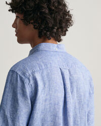 Camicia di lino maniche corte regular fit