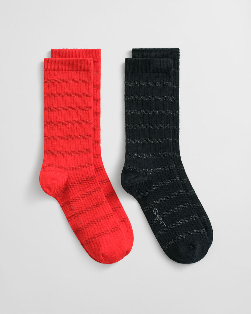 Confezione regalo Metallic da 2 paia di calzini a righe