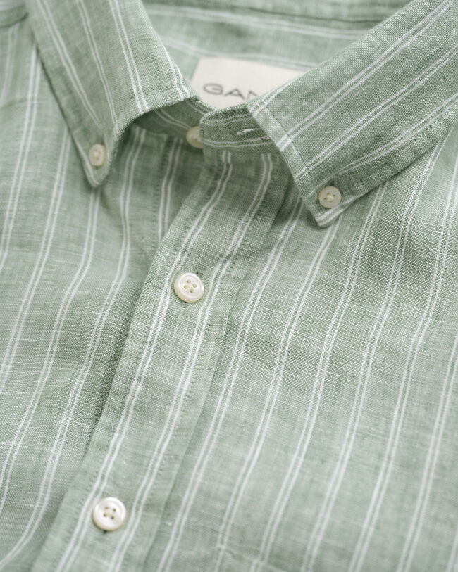 Camicia di lino a righe regular fit