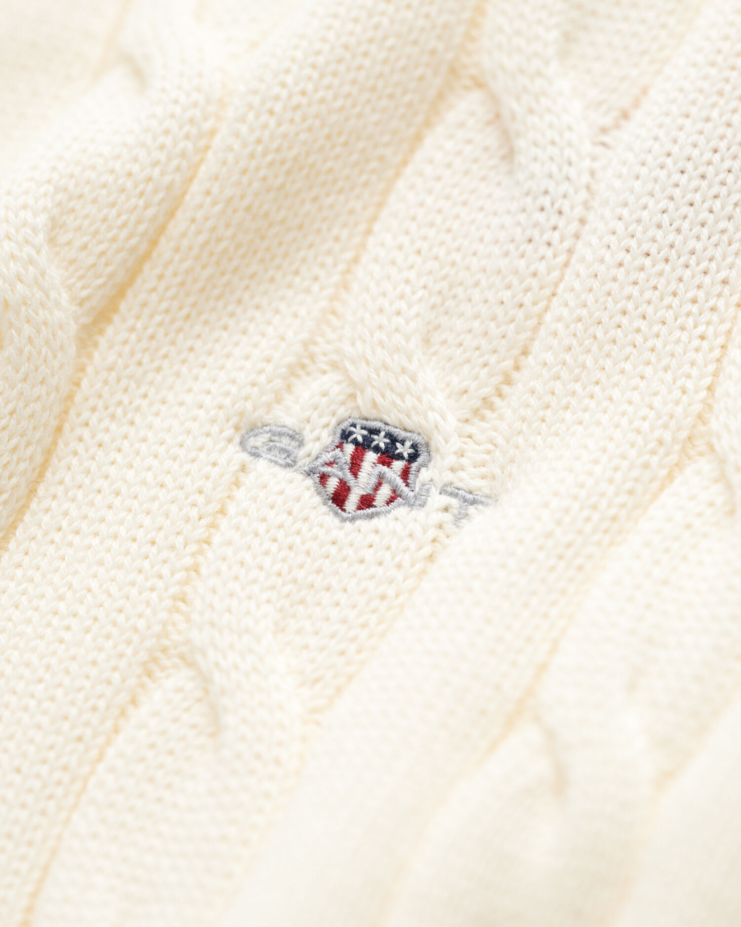 Maglia con zip corta in cotone a trecce Teens