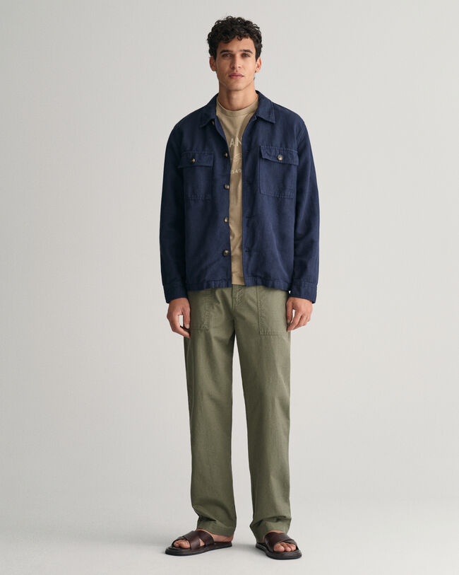 Chino in misto cotone-lino regular fit
