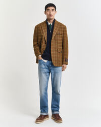 Maglia con zip corta in lana d’agnello a trecce