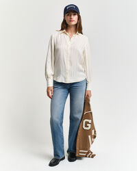 Camicia in raso a righe regular fit