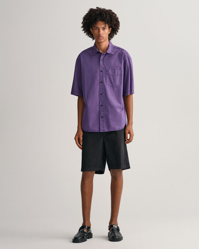 Camicia a maniche corte effetto sbiadito oversize