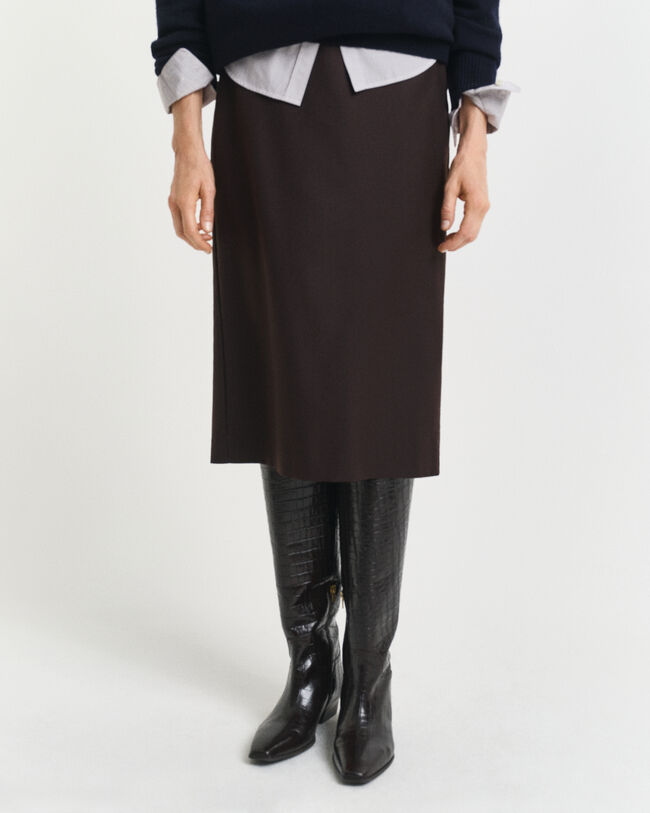 Gonna midi longuette in misto lana