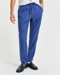 Pantaloni con coulisse in lino relaxed fit